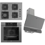 Resim Ferre STEAMART-FRYART-SILENTART Serisi Gri Set (SC408-WFA + QEP64CPR +D082-SA ) - Döküm Izgara / 65 