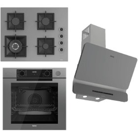 Resim Ferre STEAMART-FRYART-SILENTART Serisi Gri Set (SC408-WFA + QEP64CPR +D082-SA ) - Döküm Izgara / 65 