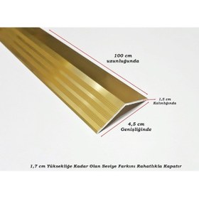 Resim Alüminyum Kapı Eşik Profili Zemin Parke Seviye Profili 100Cm Sarı 543405706 