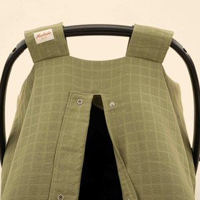 Resim Puset Örtüsü - Tek Taraflı - Koyu Fıstık Yeşili Muslin 