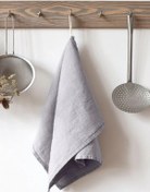 Resim Açık Gri Keten Mutfak Havlusu 4'lü Set 45x65 Cm 