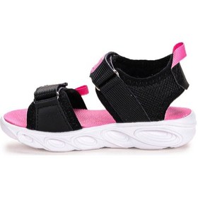 Resim Kiko Kids 100 Işıklı Kız/erkek Çocuk Cırtlı Sandalet Ayakkabı 100 Siyah - Pembe 