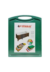 Resim Türkay 32.5x26.5x1 Cm Saplı-oluklu Polietilen Kesme Tahtası Kesim Levhası Yeşil 1237 