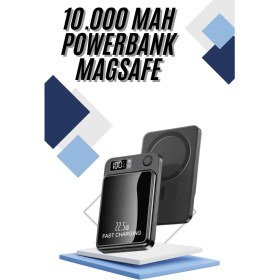 Resim Magsafe Powerbank 10.000 mAh 22.5 Watt Hızlı Şarj Göstergeli Kablosuz Taşınabilir Şarj 