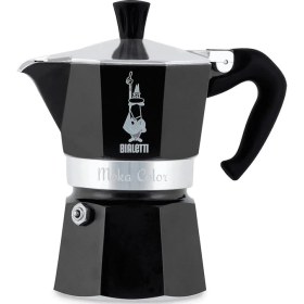 Resim - Moka Express Siyah: 3 Cups Ocak Üstü Espresso Pişirici - 130ML - Alüminyum Gövde - Patentli Güvenlik Valfi - Tüm Ocak Türleri Için Uygundur (Indüksiyon Hariç) 