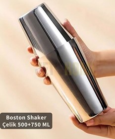 Resim Jet's Home Boston Shaker Çelik Paslanmaz Çelik Kokteyl Shaker 500 - 750 ML 