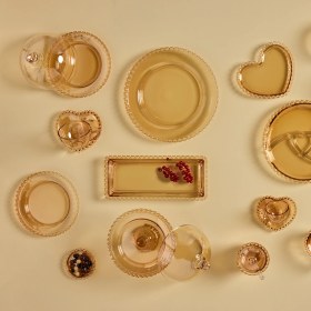 Resim Karaca Glory Cam Amber Ayaklı Kek Standı 19 cm 