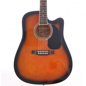 Resim Almira F650N-SBC Elektro Akustik Gitar - Sunburst (Başlangıç/Orta - Cutaway Kasa) | Sunburst Finish, Sahne Kullanımı İçin Ekolayzer Sistemi, Kapalı Mekanizma Burgular | Ölçüler: 41 İnç Standart Dreadnought 