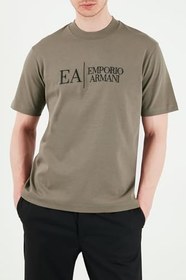 Resim Emporio Armani Logolu Pamuklu Regular Fit Bisiklet Yaka T Shirt Erkek T SHİRT EM005551 AF25183 F6038 