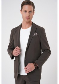 Resim Efor Comfort Fit Mono Yaka Torba Cep Casual Toprak Ceket C 707 Toprak 