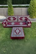 Resim mdhomecarpet Şark Köşesi Minder Takımı | Yer , Sırt Minderi, Etnik Desen, Salon ve Ev İçin 6 Parça Süngerli 