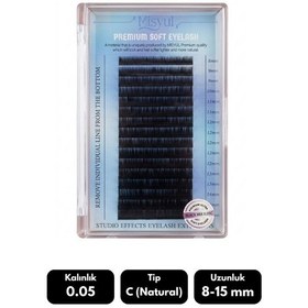 Resim Misyul 0.05c Natural Kıvrım Mix Soft Eyelash Doğal İpek Kirpik 8-15 Mm 16'lı 