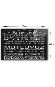 Resim Decorita Cam Ocak Arkası Koruyucu | Bu Ev - Siyah Fon | 