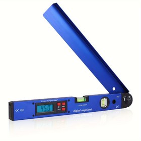 Resim SHINTY Alüminyum Dijital Açı Ölçer - 225° Arka Işıklı LCD Ekran, Veri Tutucu, Yatay/Dik Baloncuk Seviye, İnşaat için Kompakt Hafif Tasarım, DIY, Endüstriyel Kullanım (Mavi, Pil Dahil Değildir) 