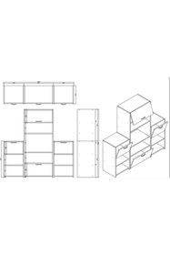 Resim MyMob Mobilya Çok Amaçlı Fırın Ve Erzak Dolabı İkili 