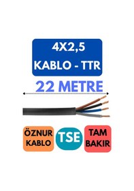 Resim Öznur 4x2,5 Ttr Kablo Metre Seçenekli Siyah - 22 Metre 