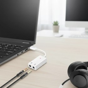 Resim Vorex Gabble 7.1 USB Ses Kartı - Mikrofon Kulaklık Adaptörü - Tak Çalıştır Pc/ps4/ps5 Uyumlu 