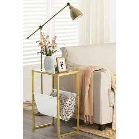 Resim Temperli Cam Gazetelik Dergilik Yan Sehpa Koltuk Sehpas 