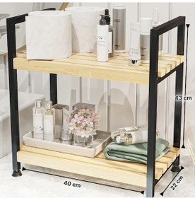 Resim Bino Ahşap Çok Amaçlı Düzenleyici Mutfak Rafı Organizer Tezgah Üstü Malzeme Dolabı 