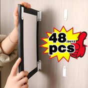 Resim 48/24 adet Ağır Hizmet Tipi Resim Asma Şeritleri - Çimento Duvarlar İçin Mat Adhesive saç tokası, Fotoğraflar ve Noel Dekoru İçin İdeal, Kolay Kurulum Duvar Montaj Kiti, Çift Taraflı Çıkarılabilir Poliamid Çerçeveler, Su Geçirmez saç tokası ve Çivi Olmadan Ev Dekoru İçin Hızlı Bağlantılar 