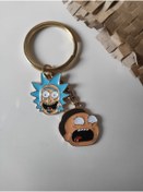 Resim Esey Dizayn Rick And Morty Deri Aksesuarlı Anahtarlık 