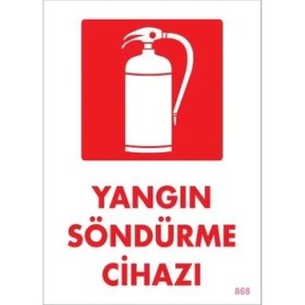 Resim Yangın Söndürme Cihazı Uyarı Levhası 25X35 KOD:868 