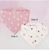 Resim Insular Tükürük Havlusu % 100% Pamuk Yumuşak Önlükler Cilt Dostu Üçgen Ti Pink Love Pembe 