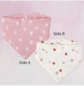 Resim Insular Tükürük Havlusu % 100% Pamuk Yumuşak Önlükler Cilt Dostu Üçgen Ti Pink Love Pembe 