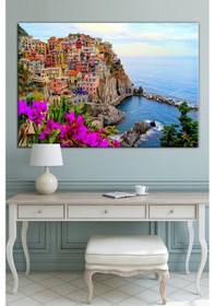 Resim Deniz Şehir Manzara Doğa Kanvas Tablo 50 x 35 
