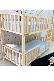 Resim MiniWood Markaawm Ahşap Montessori Çatılı Ranza 