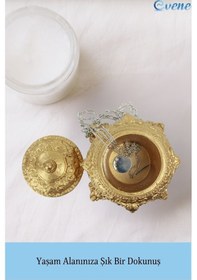 Resim Dekoratif Kase Takı Kutusu Yüzük Kolye Kutusu Mum Tabağı Takı Organizer Kapaklı Model - Altın 