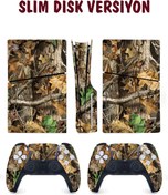 Resim KT Decor Woodland Kamuflaj Playstation 5 Full Sticker Kaplama Seti 