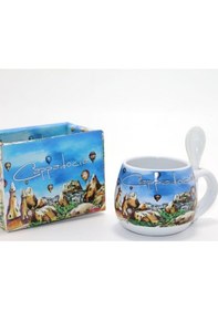 Resim Periboia Kaşıklı Yöresel Kahve Fincanı Tekli Model 2 Çok Renkli 