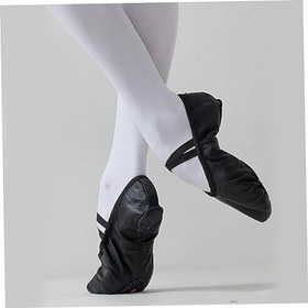 Resim Kadın Klasik Tek Taban Bale Ayakkabıları Jimnastik Ve Yoga Için Uygun Siyah 