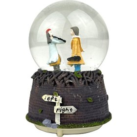 Resim Kemancı Aşıklar Işıklı Ve Müzikli Kar Küresi 