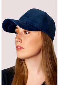 Resim Unisex Vegan Süet Şapka Lacivert 