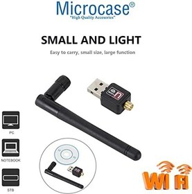Resim Microcase 2.4GHz 300 Mbps USB Wireless Adaptör WiFi Anten 9 cm - AL2752 