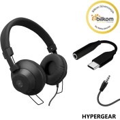 Resim Hypergear V50 Type-C ve 3.5mm Jack Girişli Mikrofonlu Kablolu Kulaküstü Kulaklık Siyah 