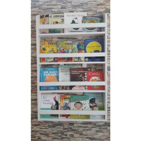 Resim Özel Yapım Decomira Montessori Kitaplık Çocuk Odası Kitaplık 4 Raflı 