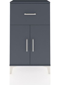 Resim Arges Komodin Tek Raflı Tek Çekmeceli 2 Kapaklı 60x30x106 Ant... Antrasit 