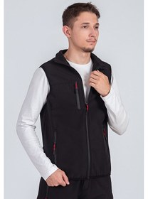Resim Vatan Tekstil Softshell Dik Yaka Erkek Yelek Siyah 
