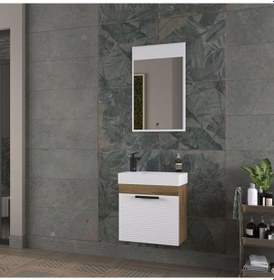 Resim Pierre Cardin Norman 55 Cm Antique White Banyo Dolabı Mat Beyaz 