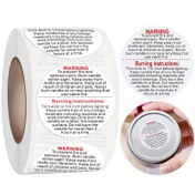 Resim 1 rulo, 500 adet Mum Uyarı Etiketi Çıkartması Kokulu Mum Kapları Güvenli Kullanım İpuçları Kendinden yapışkanlı etiket, Kutu Mühürleme Etiketi, İş Malzemesi Ambalajlama Mühürleme Etiketleri, Hediye Kutusu Dekorasyon Çanta Ambalaj Etiketi 