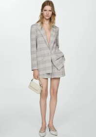 Resim Mango Markalı Kareli Blazer Ceket 