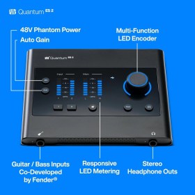 Resim Presonus Quantum Es2-2 x 2, 24-Bit / 192 Khz Ses Kartı, 6 Aylık Studio One+ Üyeliği 