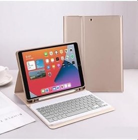 Resim Fogy Ipad Pro 4.nesil 11" Inç (m2 Çipli) 2022 ile Uyumlu Bluetooth Türkçe Q Klavyeli Kılıfı (Tablet Değildir), Gold 