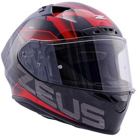 Resim Agv Zeus Zs-826 Motosiklet Kaskı Kırmızı - Siyah 