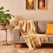 Resim Buca Yün Skoç Tv Battaniyesi - Sarı -130x170 cm 