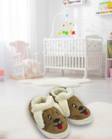 Resim Butik Kahverengi İçi Polarlı Köpek Figürlü Çocuk/Bebek Pandufu 