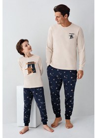 Resim Arnetta Erkek Çocuk Krem Pijama Takımı 5274-48538 Krem 